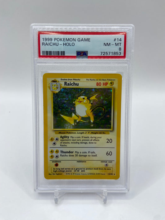Raichu Holo Base Set PSA 8