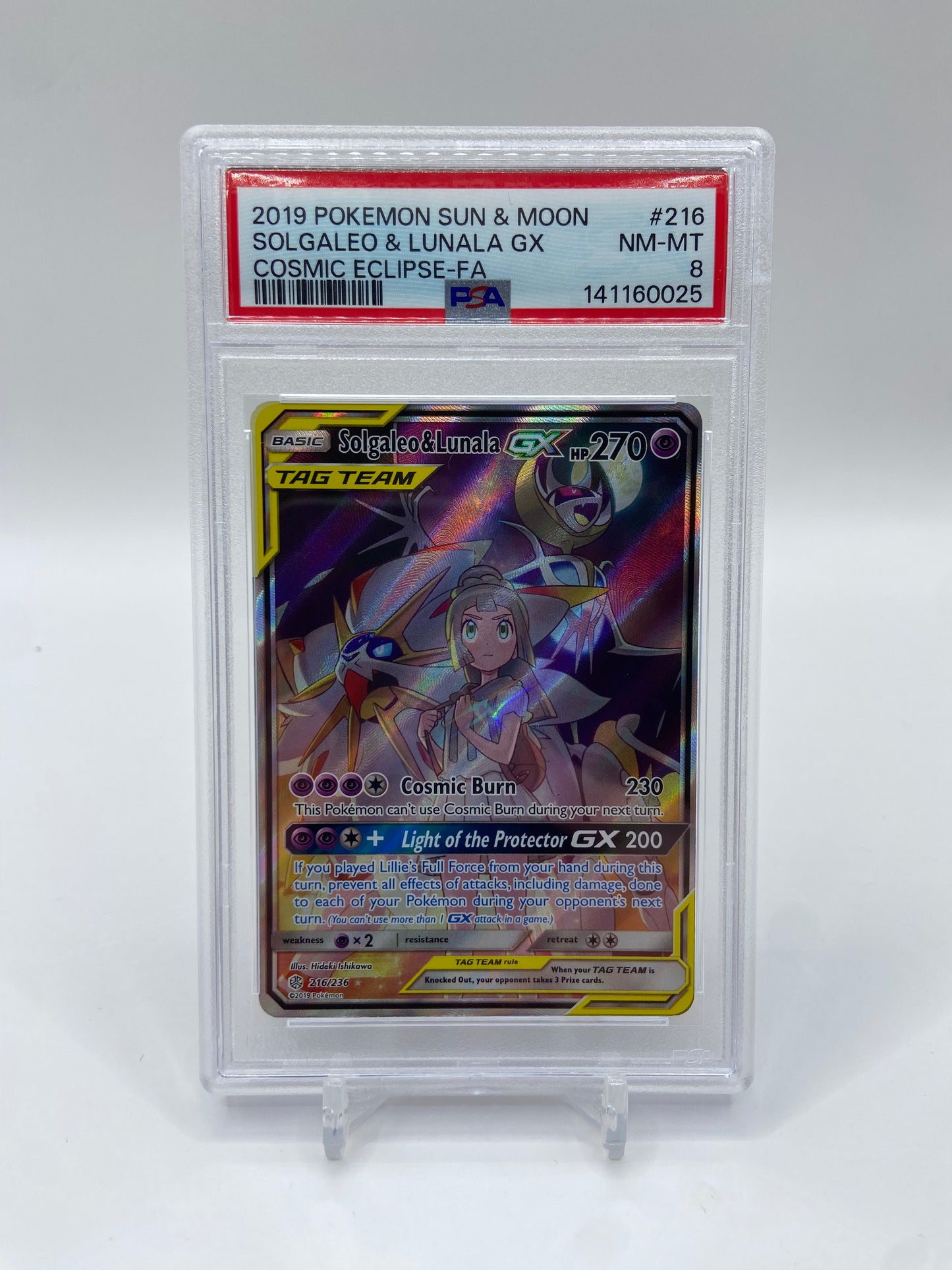Solgaleo & Lunala Gx Alt Art Secret Rare Cosmic Eclipse PSA 8