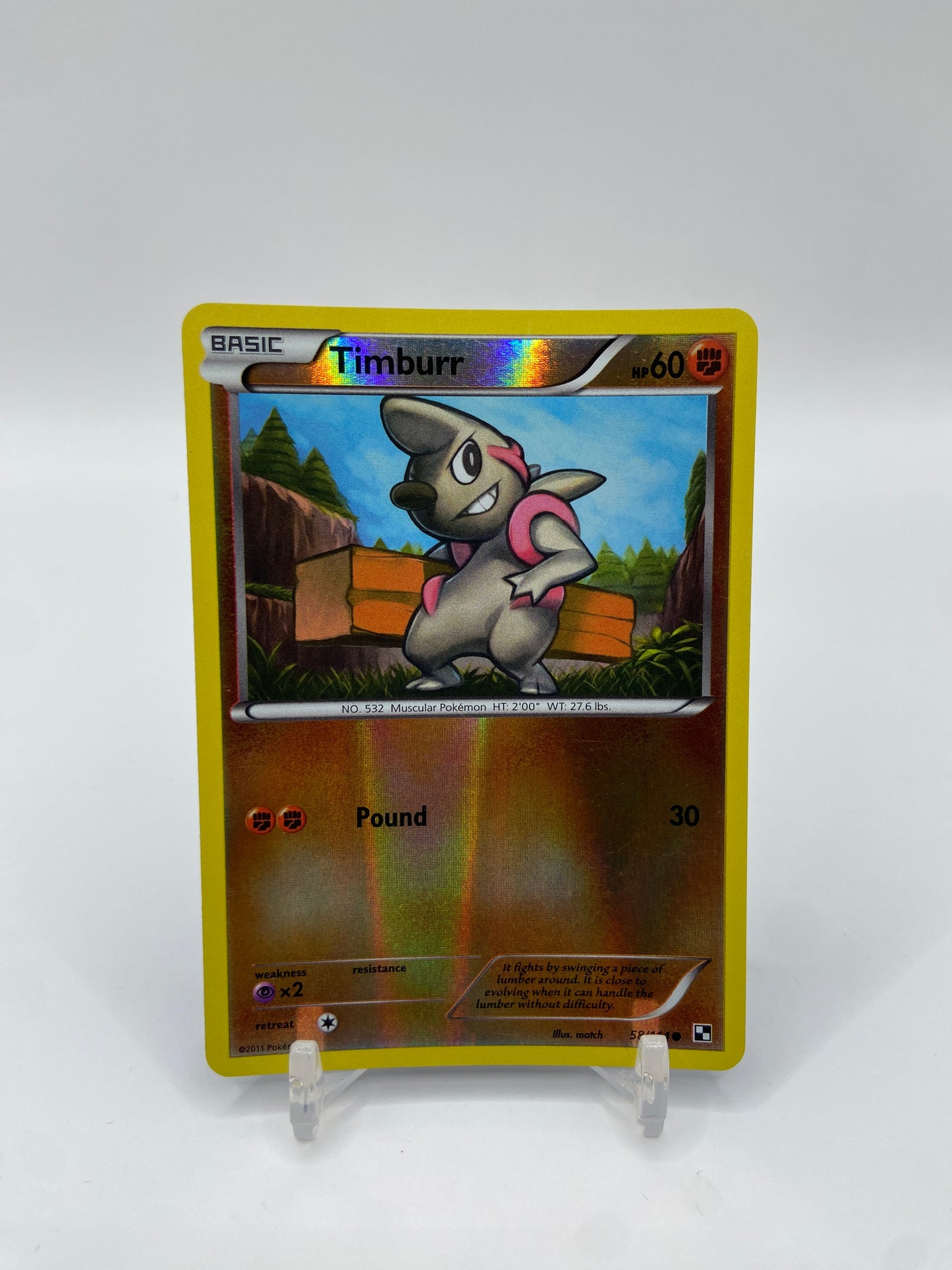 Timburr Reverse Holo Black & White Base Set 58/114