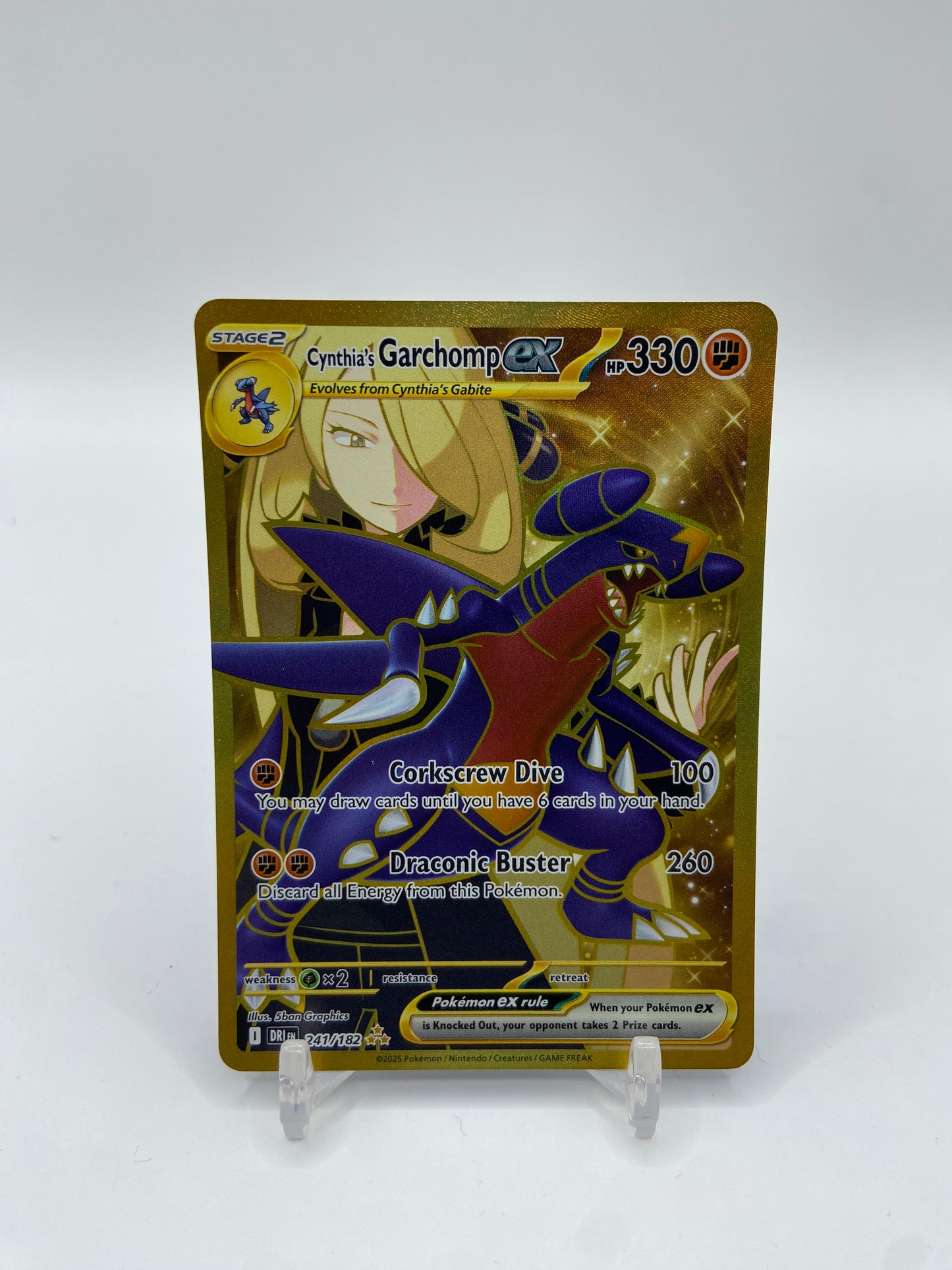 Cynthia's Garchomp EX Gold Secret Rare Destined Rivals 241/182