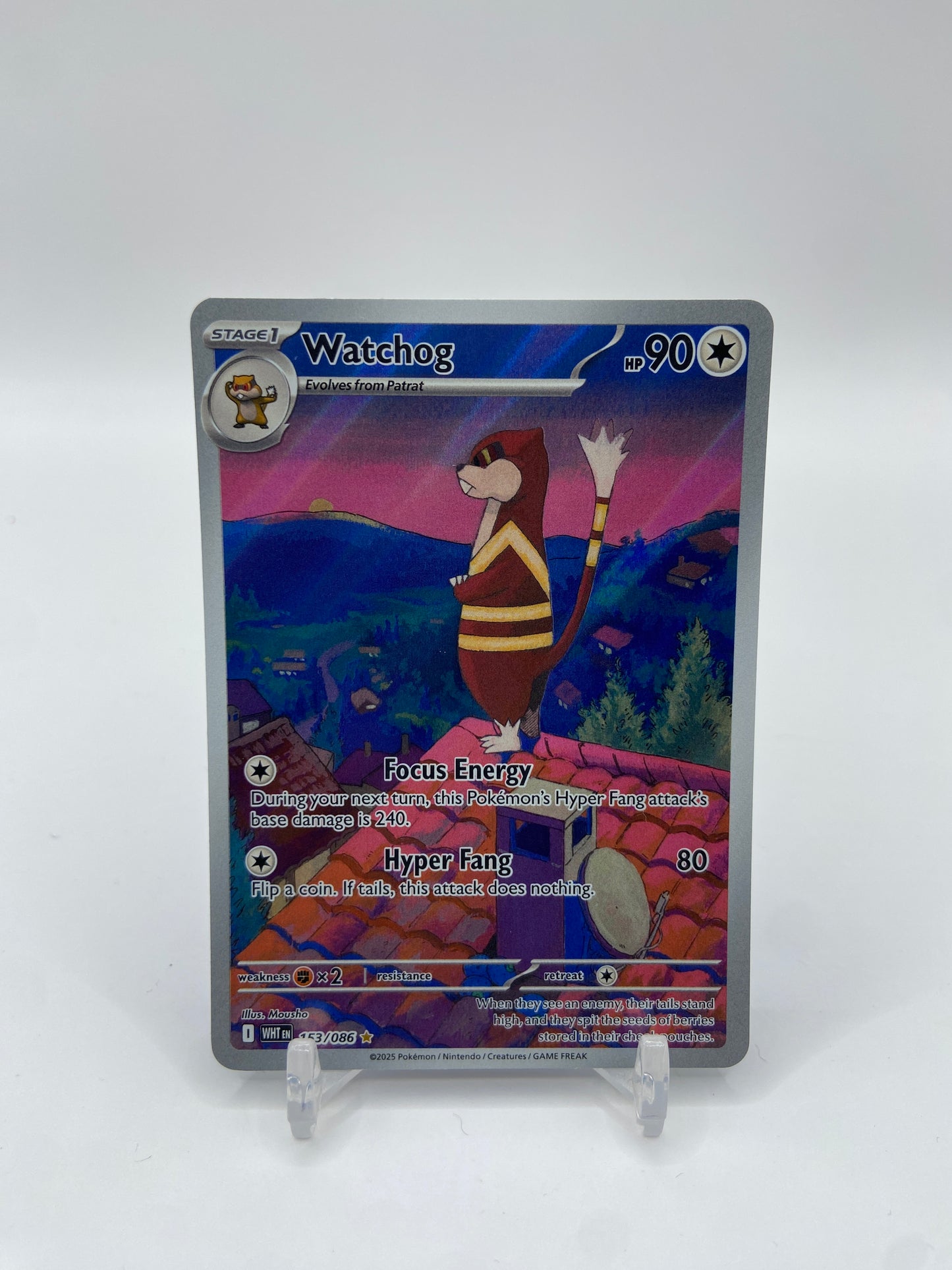 Watchog Art Rare Full Art White Flare 153/086