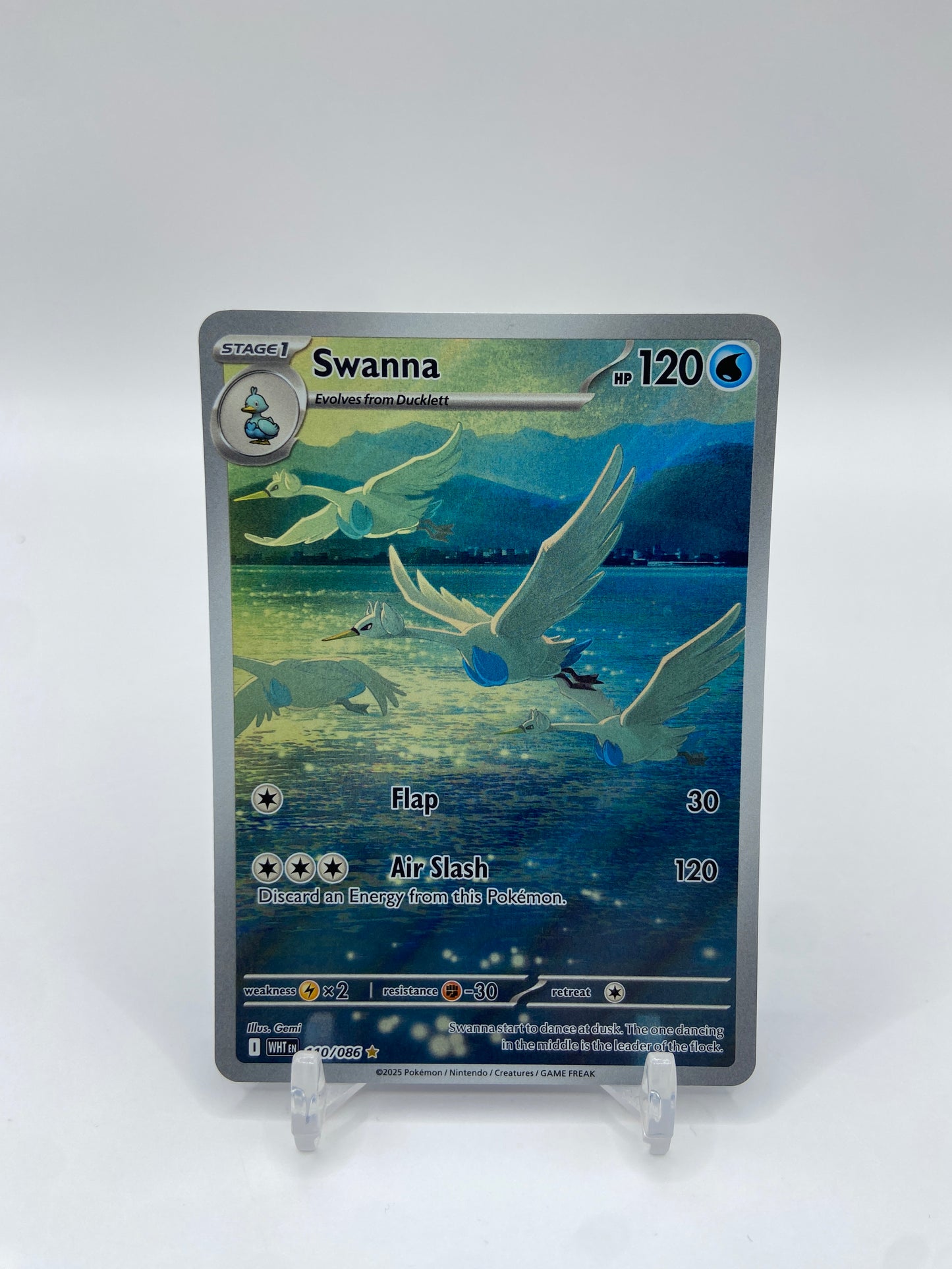 Swanna Art Rare Full Art White Flare 110/086