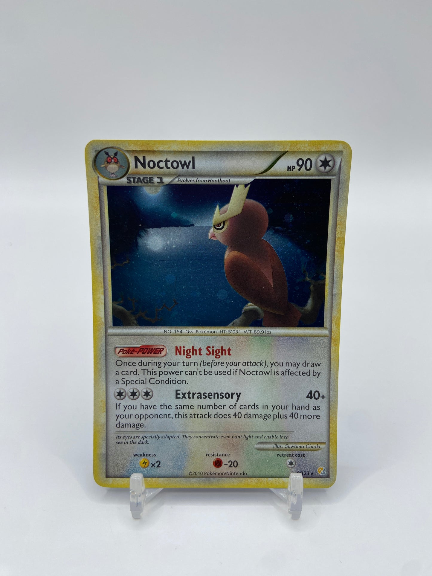 Noctowl Holo Heart Gold Soul Silver Base 8/123