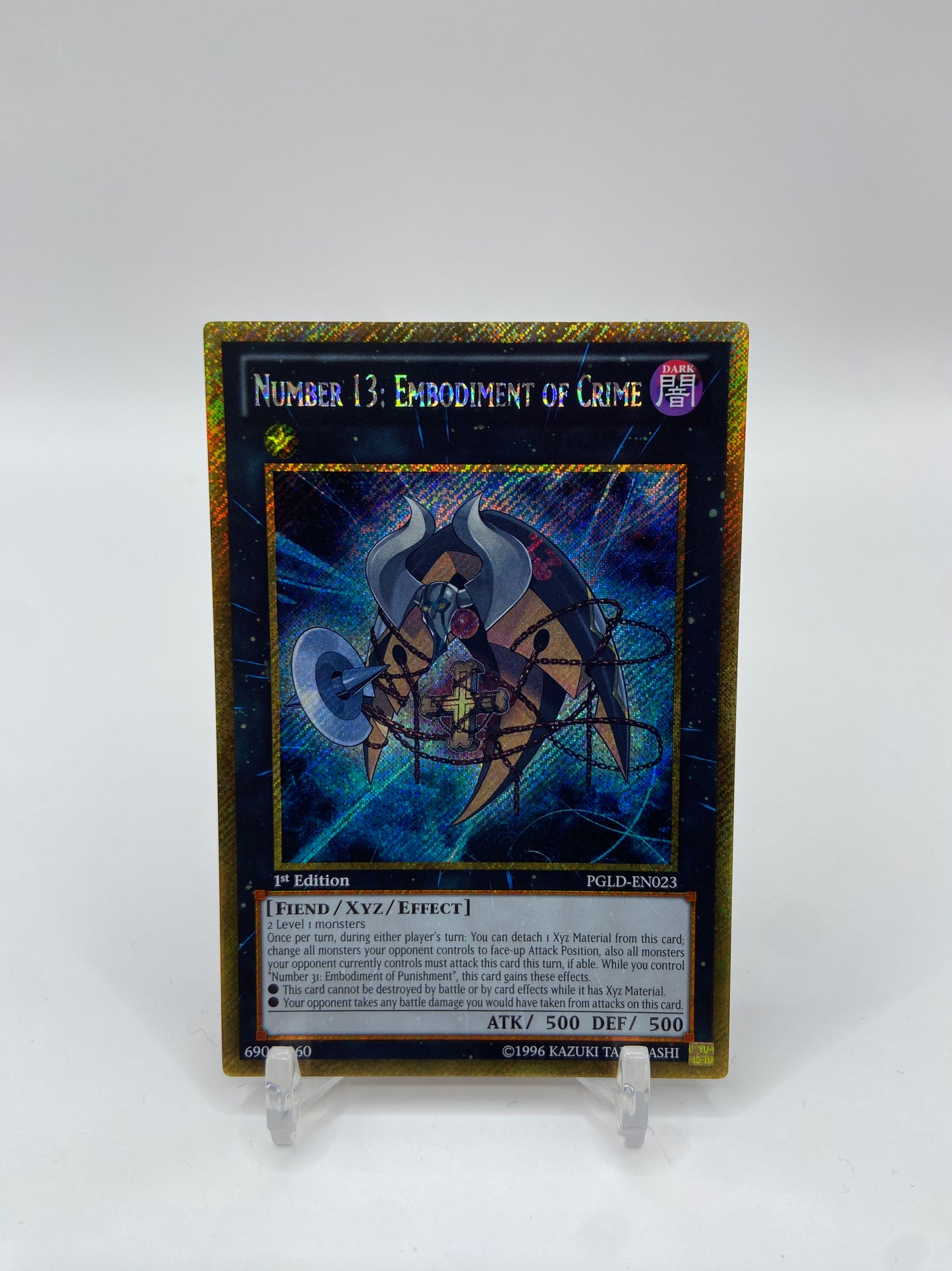 Number 13: Embodiment of Crime Gold Secret Rare 1st Edition Premium Gold PGLD-EN023