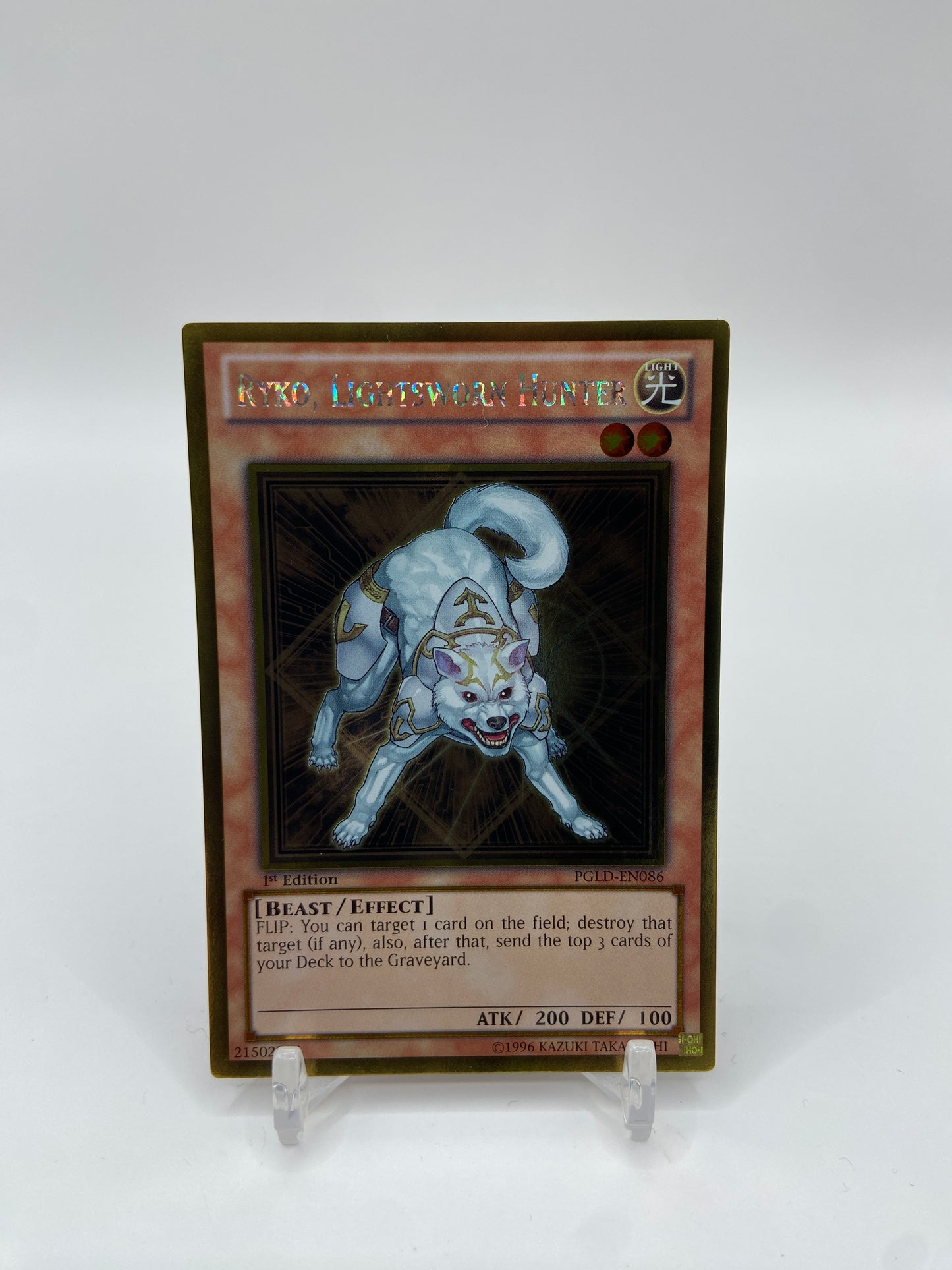 Ryko, Lightsworn Hunter Gold Rare 1st Edition Premium Gold PGLD-EN086