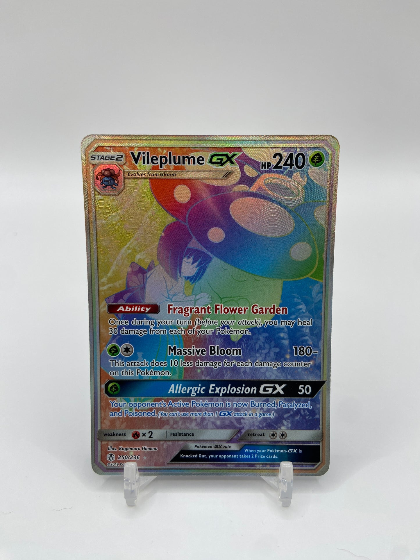 Vileplume GX Rainbow Secret Rare Cosmic Eclipse 250/236