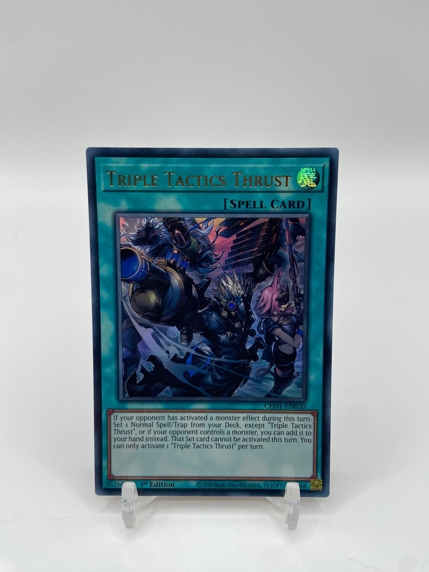 Triple Tactics Thrust Ultra Rare THE CHRONICLES DECK: The Fallen & The Virtuous (All-Foil Edition)  CH01-EN030