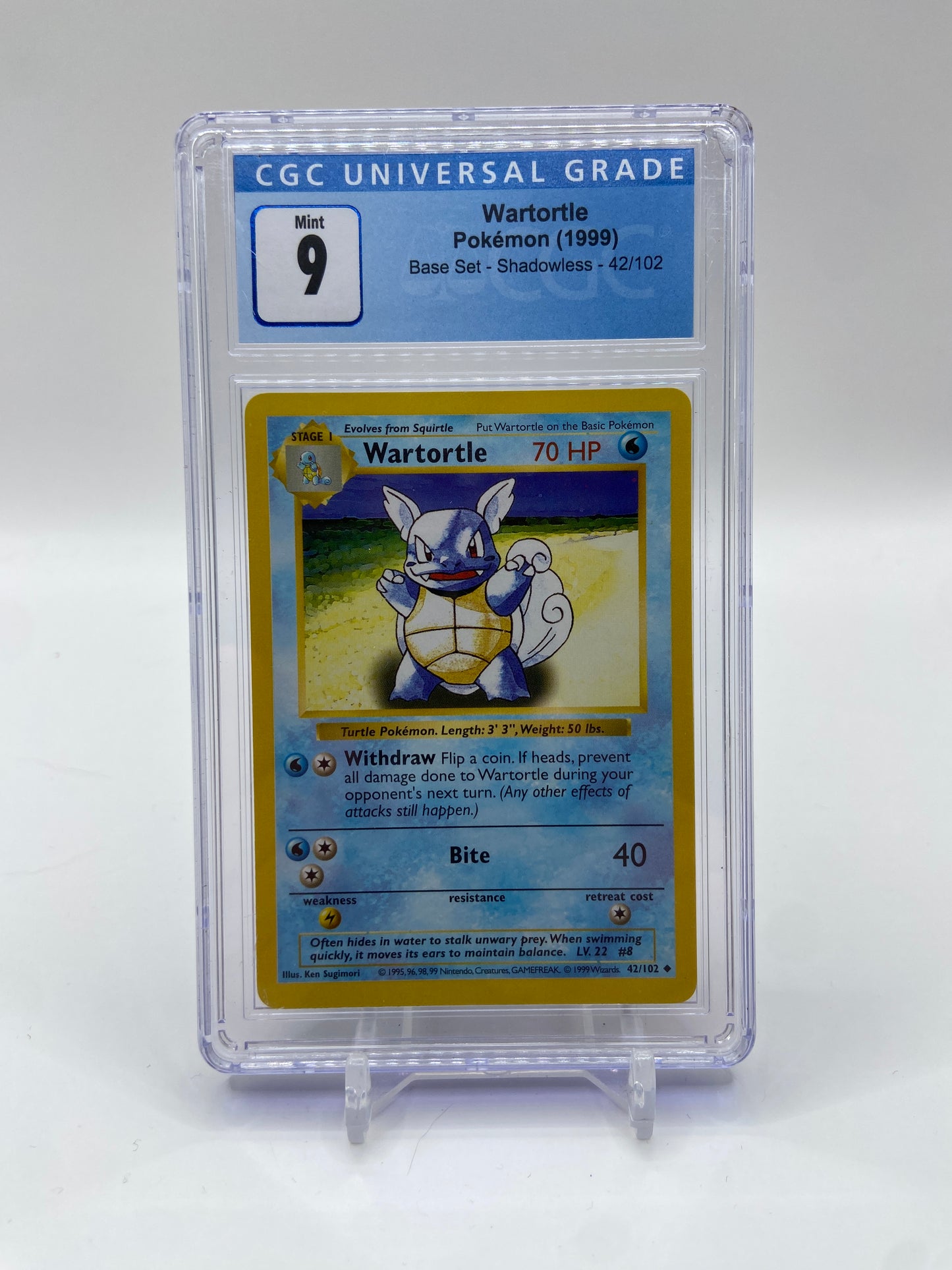 Wartortle Shadowless Base Set 42/102 CGC 9