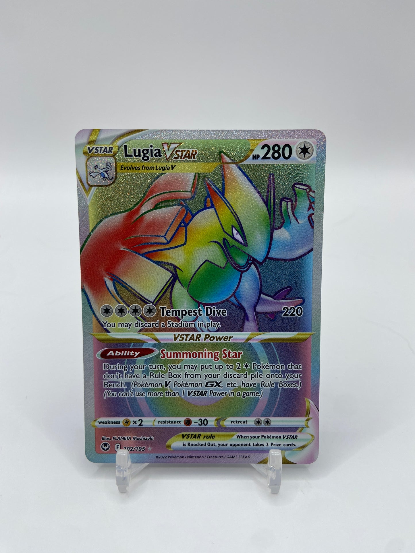Lugia VSTAR Rainbow Secret Rare Silver Tempest 202/195
