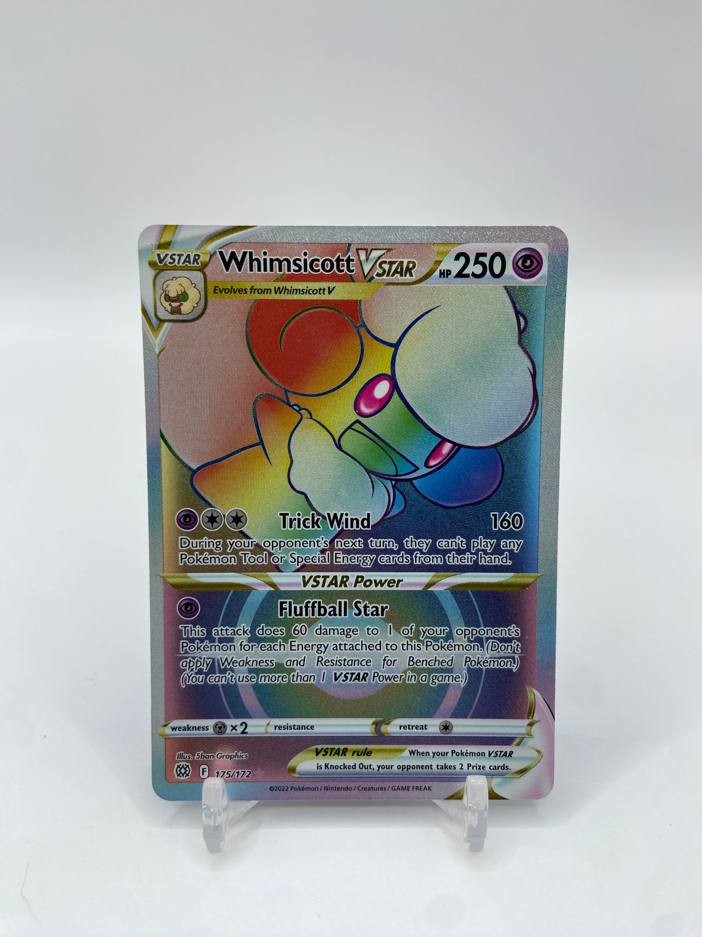 Whimsicott VSTAR Rainbow Secret Rare Brilliant Stars 175/172