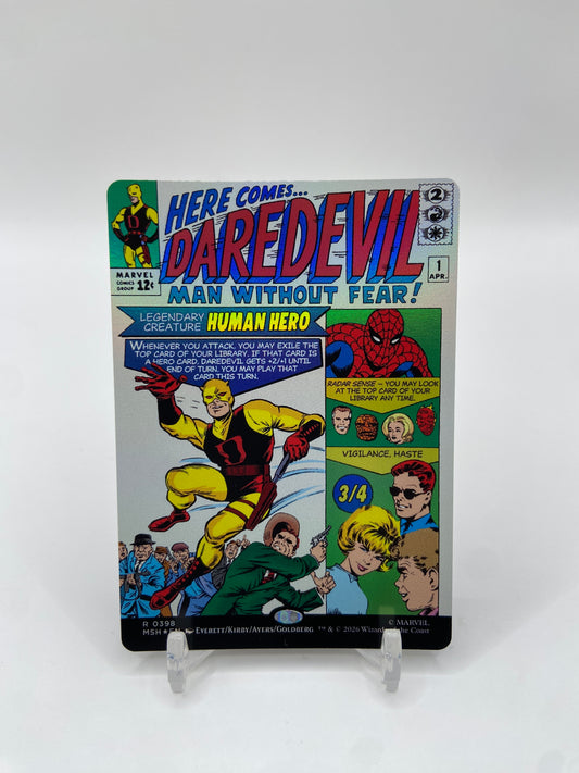 Daredevil, Man Without Fear Foil (Borderless) (0398) Marvel Super Heroes R 398