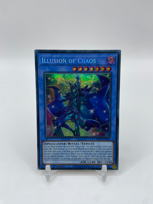 Illusion of Chaos Prismatic Secret Rare 25th Anniversary Tin: Dueling Heroes Mega Pack MP23-EN017