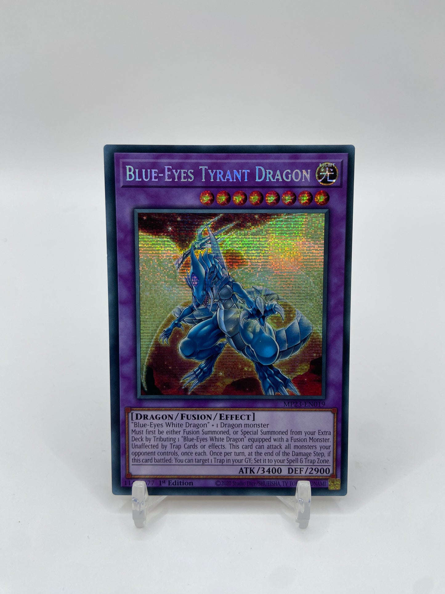 Blue-Eyes Tyrant Dragon Prismatic Secret Rare 25th Anniversary Tin: Dueling Heroes Mega Pack MP23-EN019