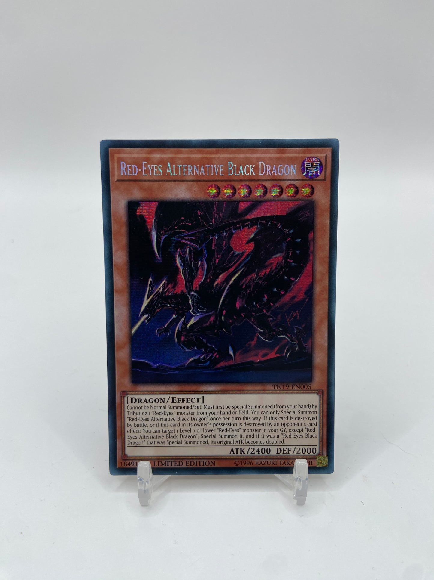 Red-Eyes Alternative Black Dragon Prismatic Secret Rare 2019 Gold Sarcophagus Tin  TN19-EN005