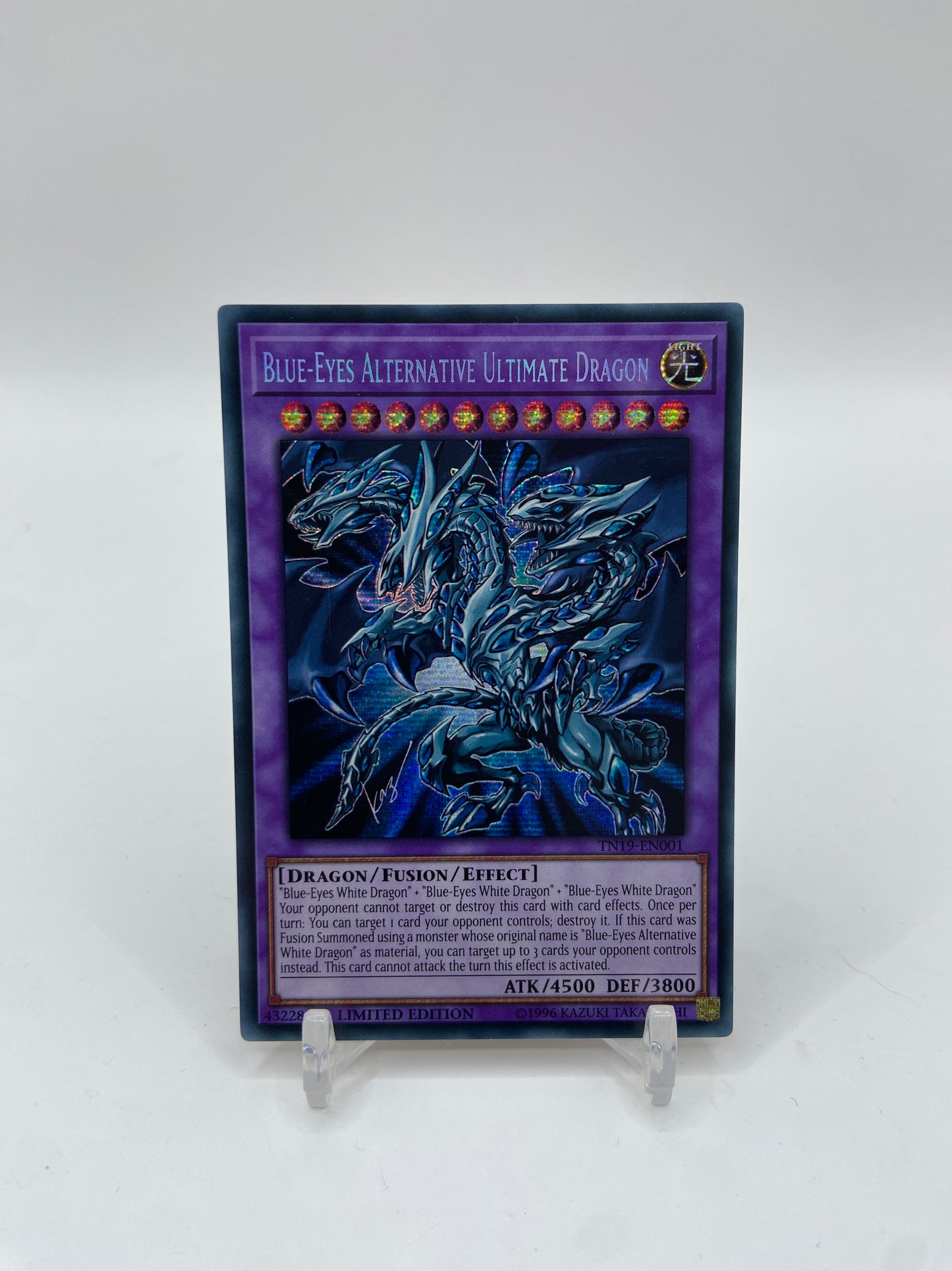 Blue-Eyes Alternative Ultimate Dragon Secret Rare 2019 Gold Sarcophagus Tin Prismatic TN19-EN001