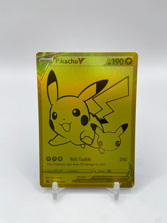 Pikachu V Gold Full Art Sword & Shield Promo SWSH145
