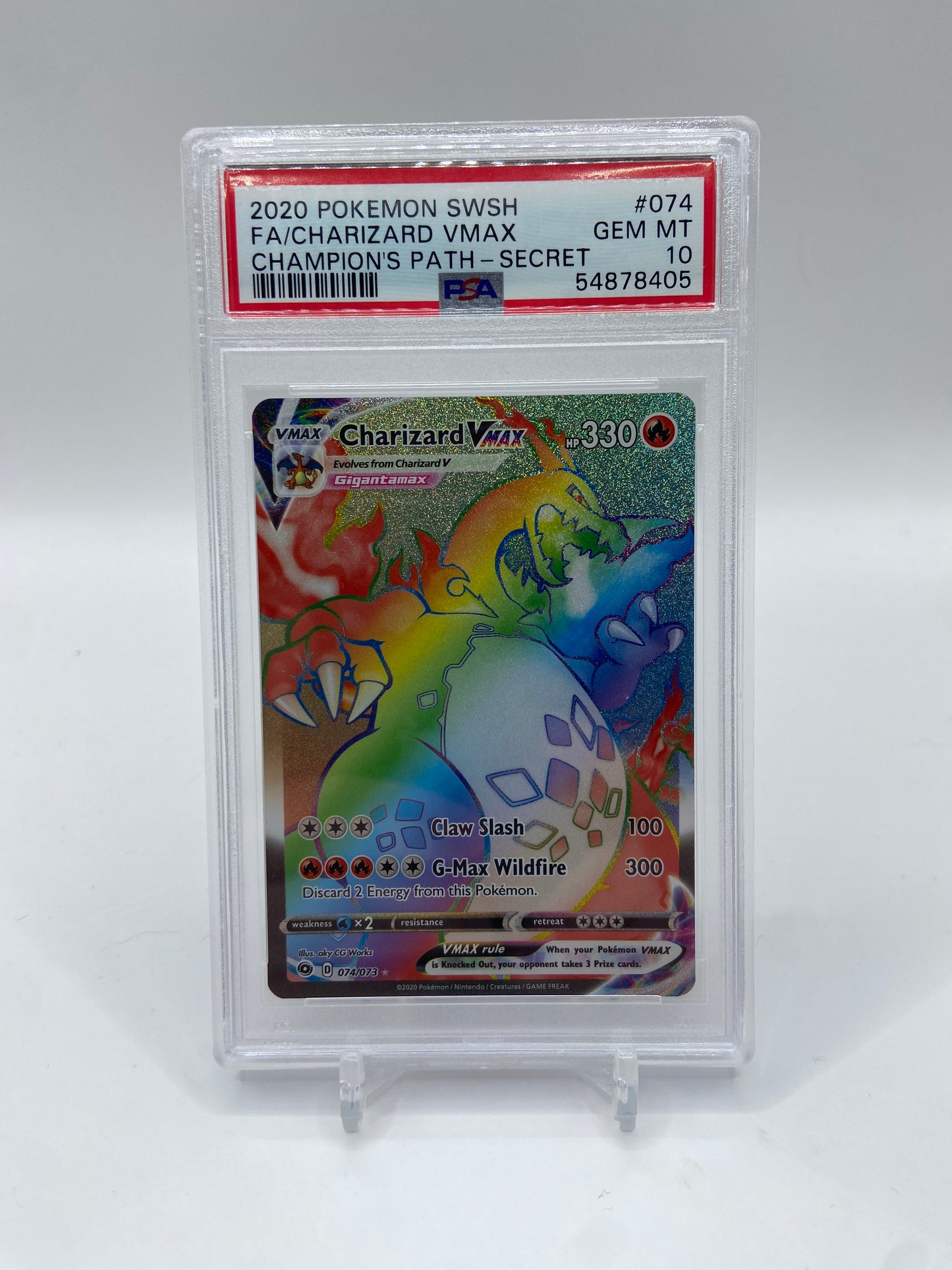 Charizard Vmax Rainbow Secret Rare Champions Path PSA 10