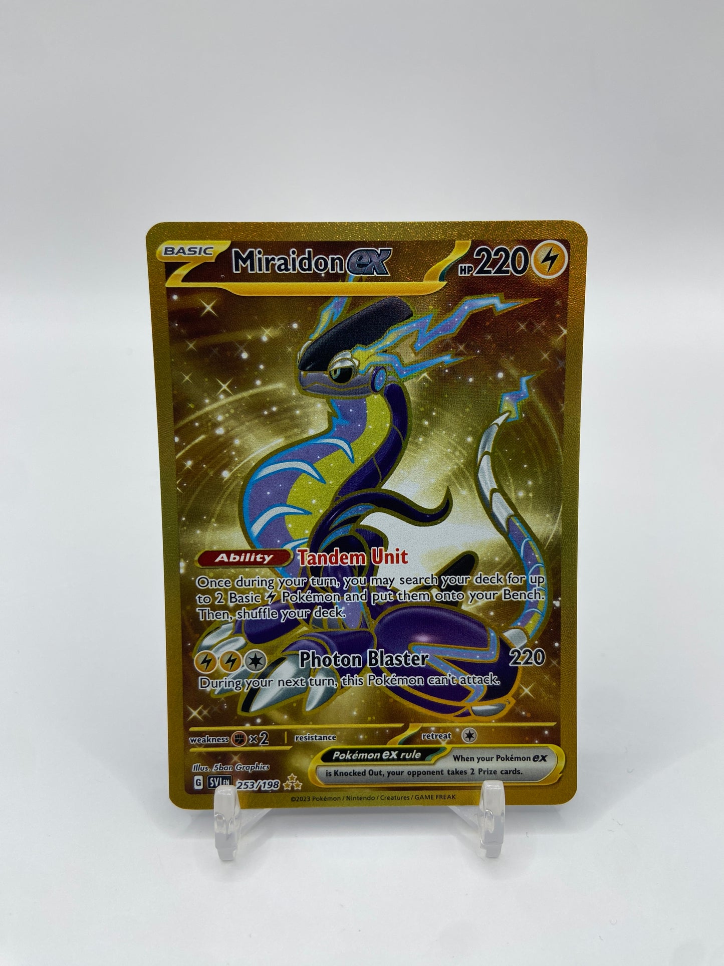 Miraidon ex Gold Secret Rare Scarlet & Violet Base Set 253/198