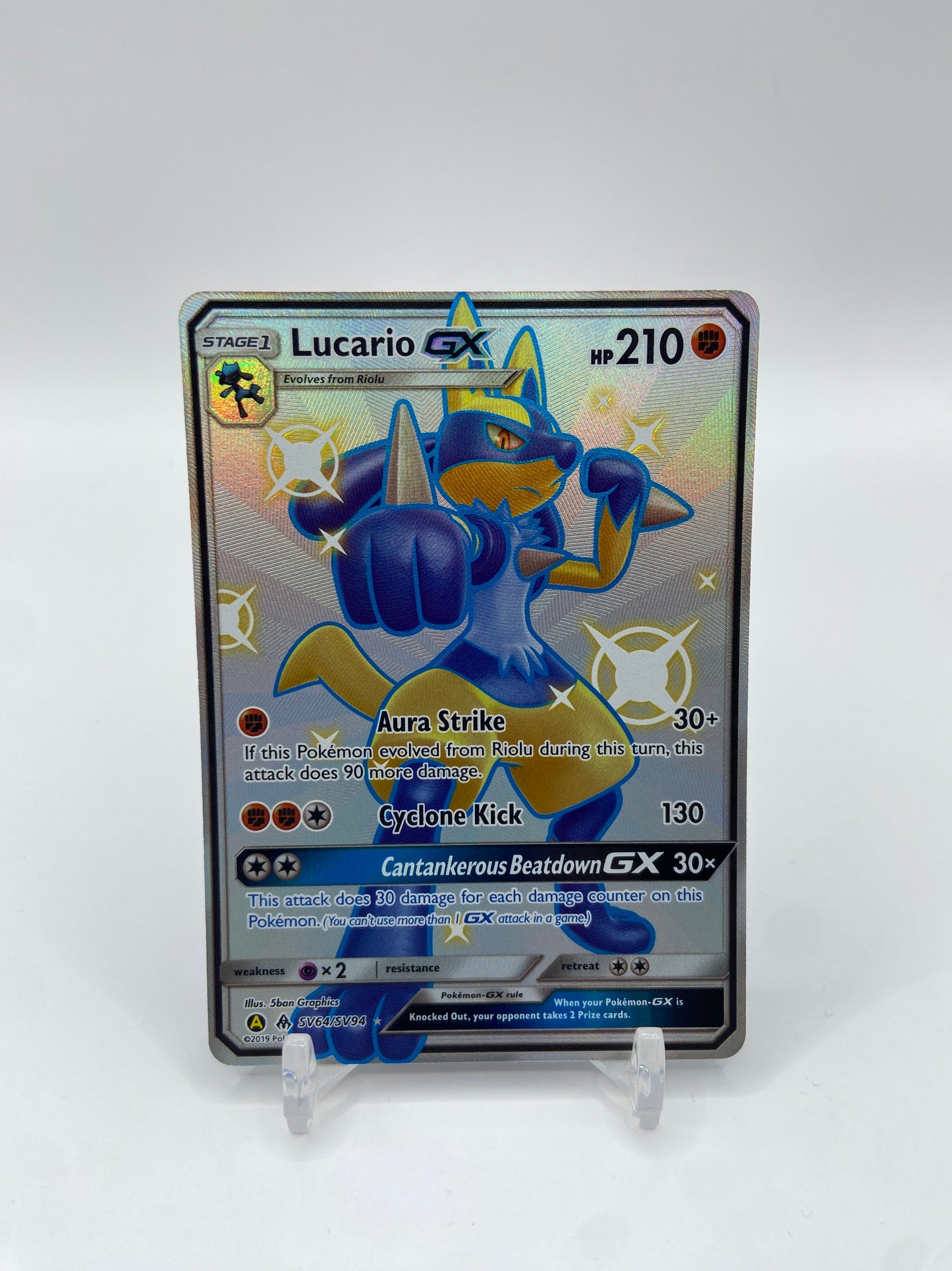 Lucario GX Shiny Full Art Hidden Fates SV64/SV94