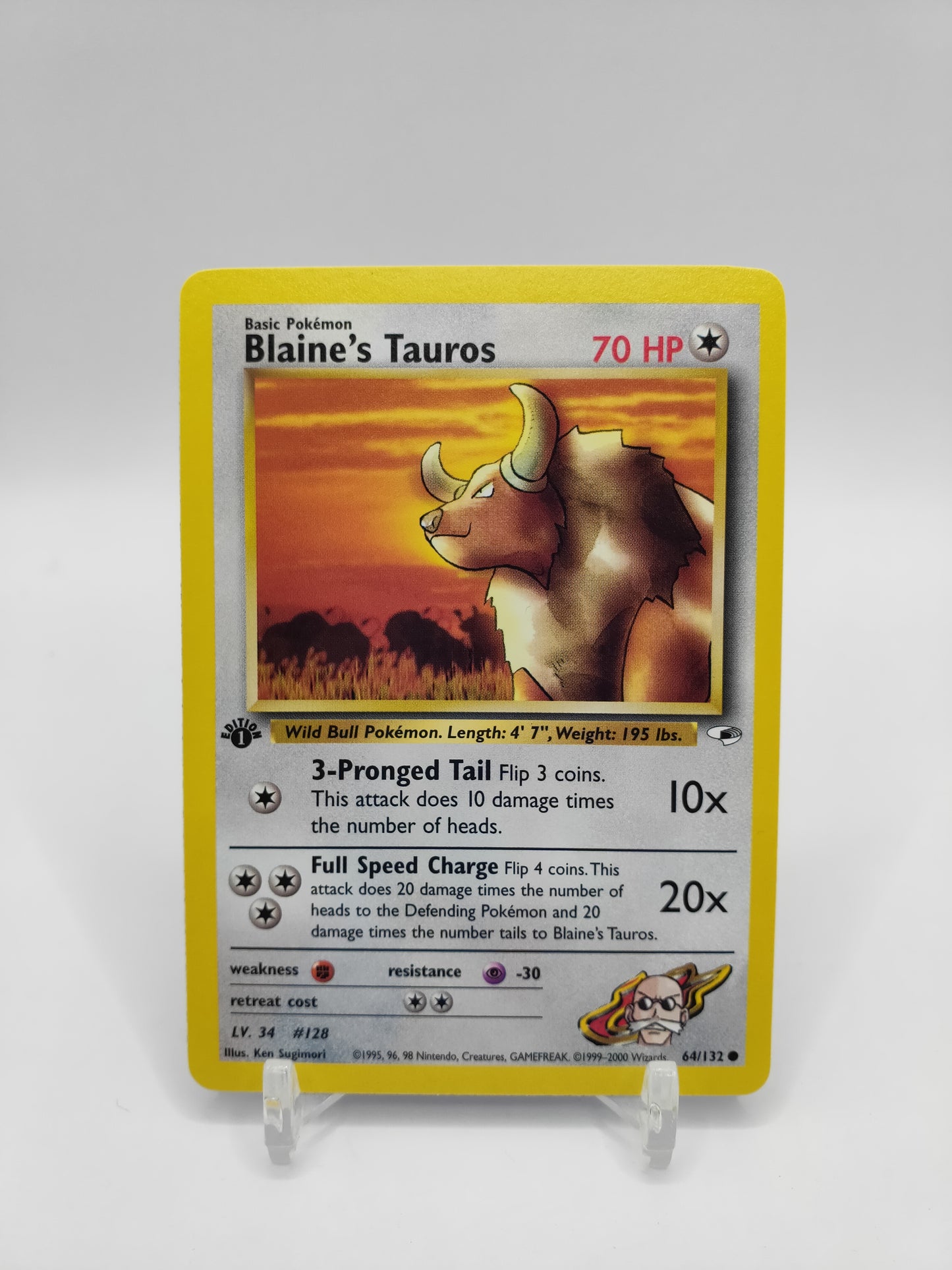 Blaine's Tauros 1st Edition Gym Heroes 64/132